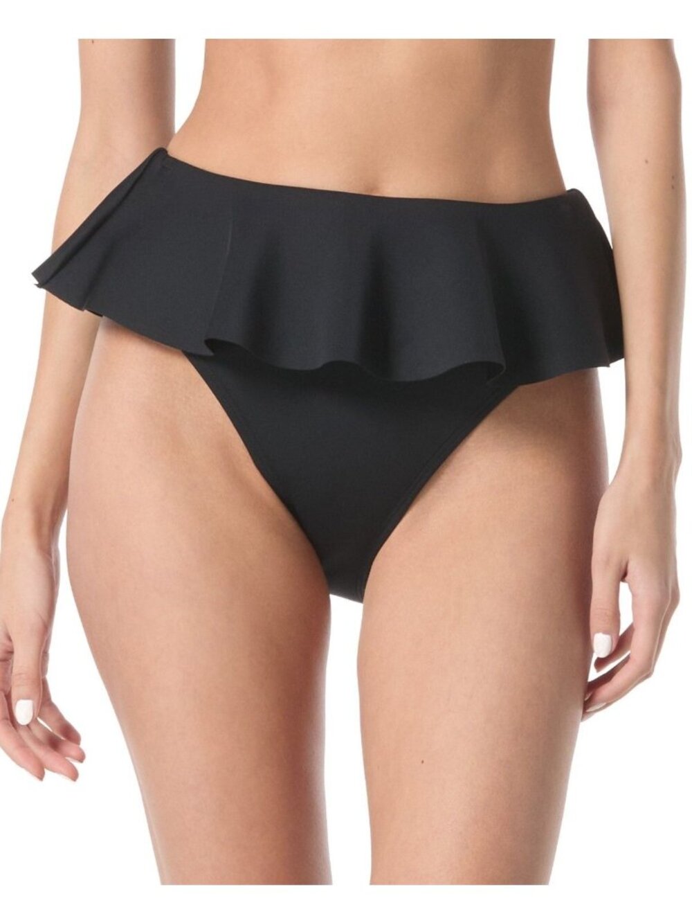 Vince Camuto Women's Skirted High-Leg Bikini Bottoms,  Black, Sz. S